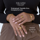 So Verily, With Hardship Comes Ease” Mini Diamond Calligraphy Necklace – 18K Gold Plated