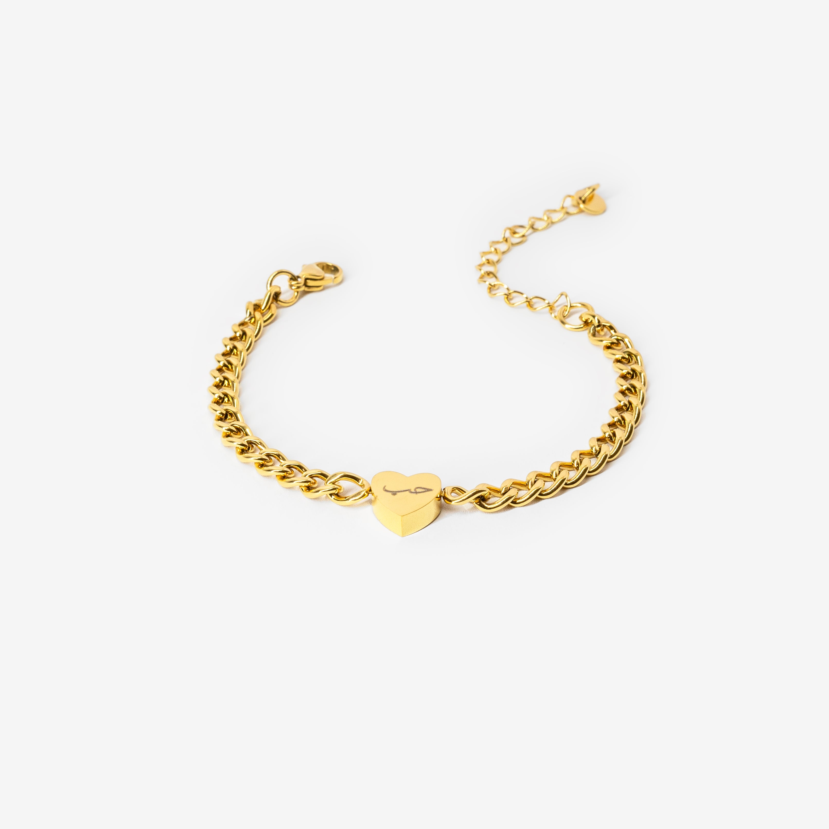 18k gold plated stainless steel double love arabic calligraphy bracelet by Salaam Gallery, elegant and affordable jewelry