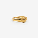 18k gold plated stainless steel arabic love ring by Salaam Gallery, elegant and affordable jewelry		