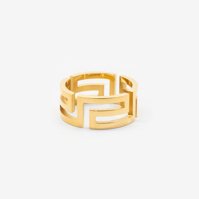 18k gold plated stainless steel aster 2.0 ring by Salaam Gallery, elegant and affordable jewelry		