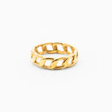 18k gold plated stainless steel chainx ring by Salaam Gallery, elegant and affordable jewelry		