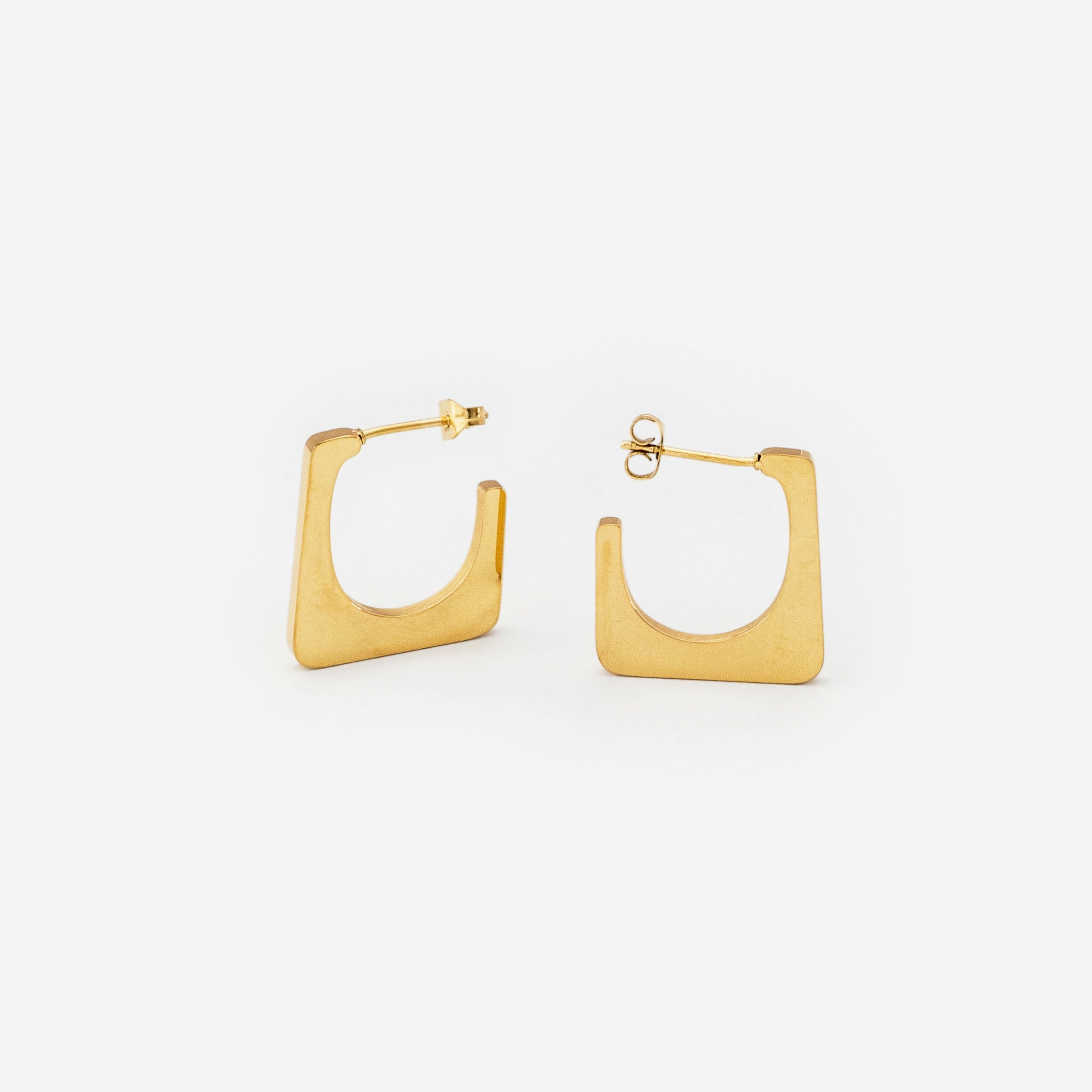 18k gold plated stainless steel cir earrings by Salaam Gallery, elegant and affordable jewelry