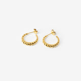 18k gold plated stainless steel crescent twist earrings earrings by Salaam Gallery, elegant and affordable jewelry