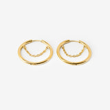 18k gold plated stainless steel double halo earrings earrings by Salaam Gallery, elegant and affordable jewelry