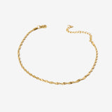 18k gold plated stainless steel ella anklet by Salaam Gallery, elegant and affordable jewelry