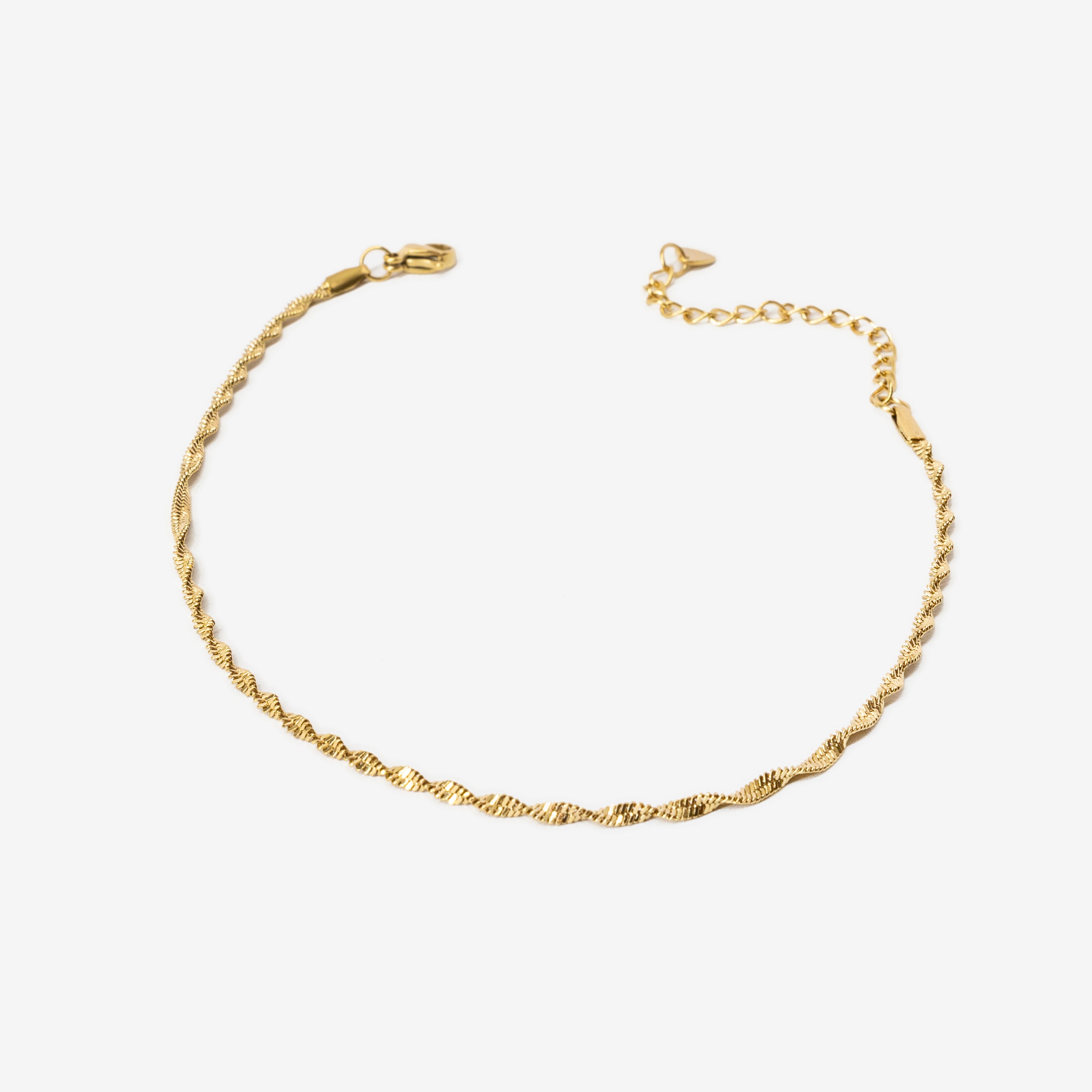 18k gold plated stainless steel ella anklet by Salaam Gallery, elegant and affordable jewelry