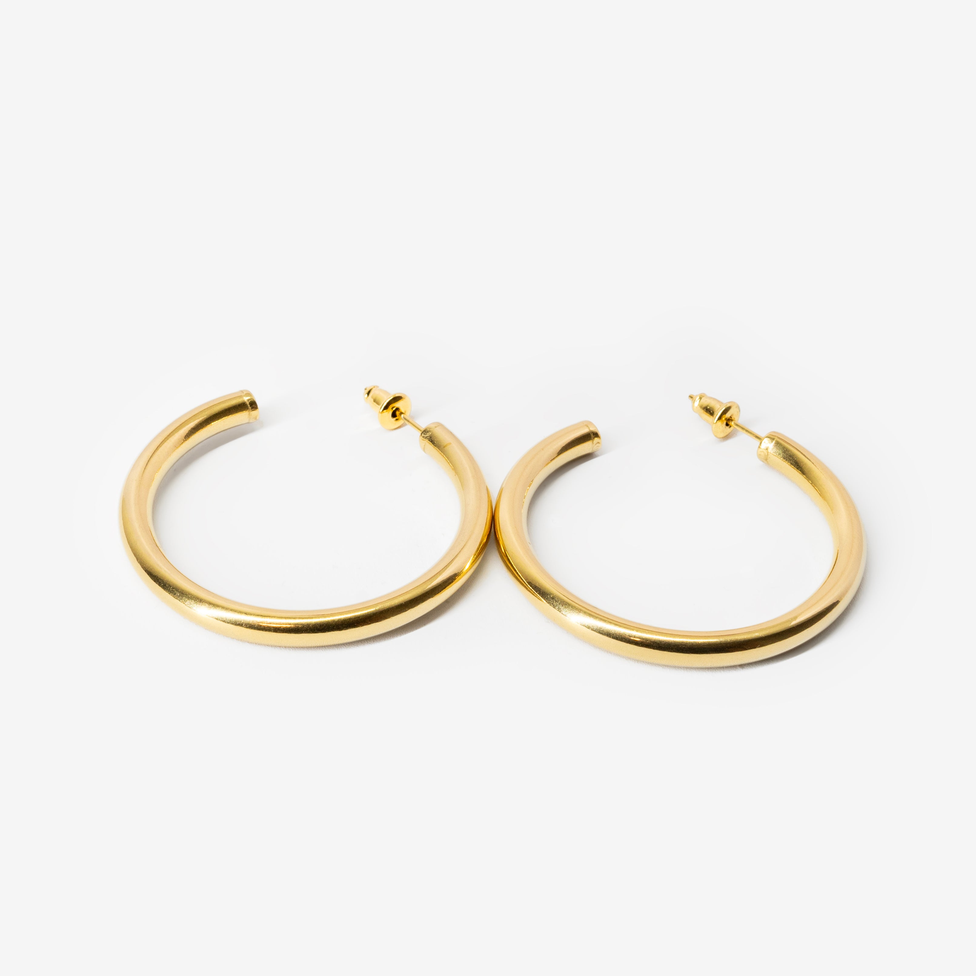 18k gold plated stainless steel essential hoop 2.0 earrings earrings by Salaam Gallery, elegant and affordable jewelry