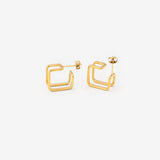 18k gold plated stainless steel geometrix earrings by Salaam Gallery, elegant and affordable jewelry