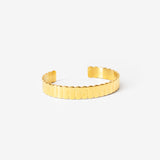 18k gold plated stainless steel horizon cuff bracelet by Salaam Gallery, elegant and affordable jewelry