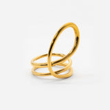 18k gold plated stainless steel impex ring by Salaam Gallery, elegant and affordable jewelry		