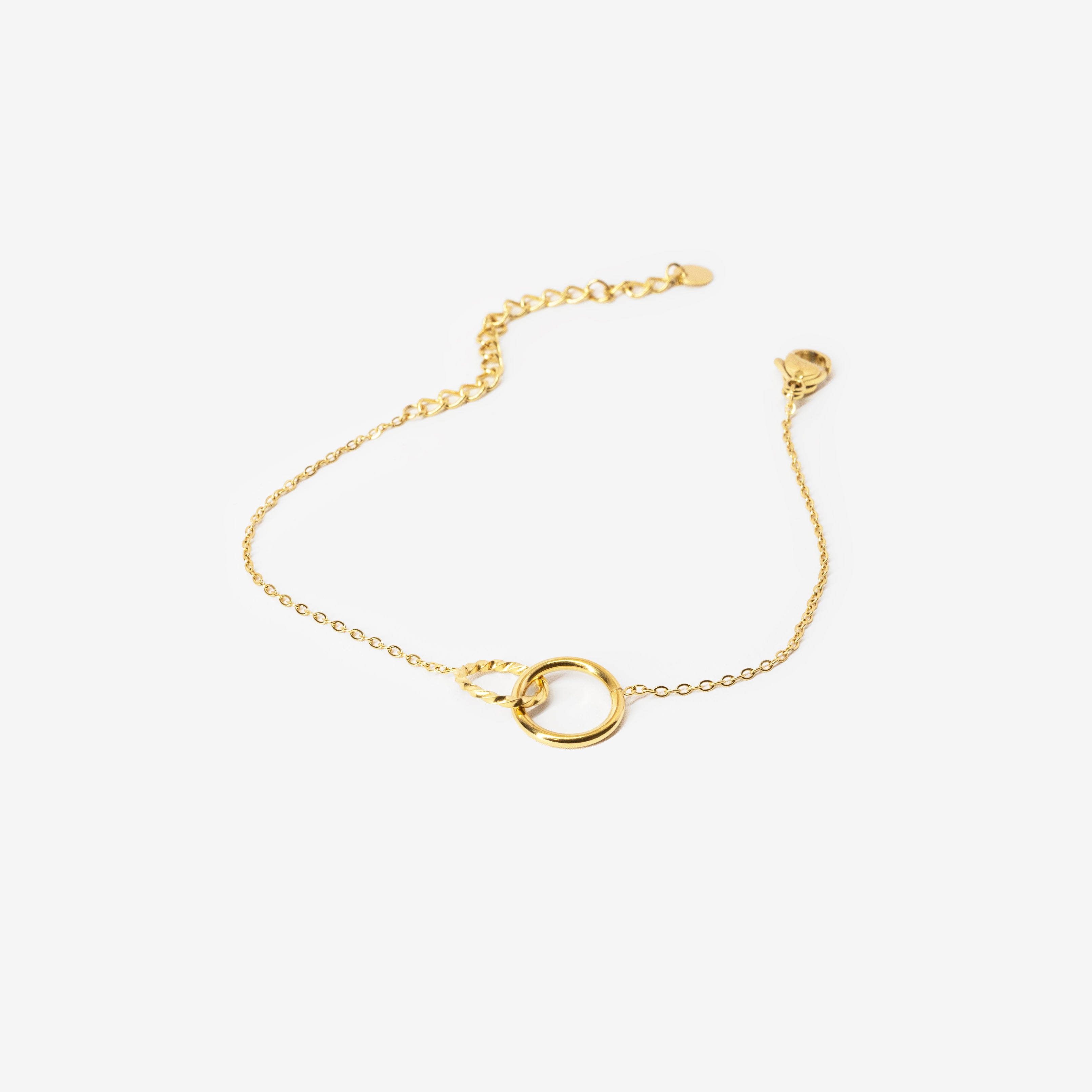 18k gold plated stainless steel intertwined bracelet by Salaam Gallery, elegant and affordable jewelry