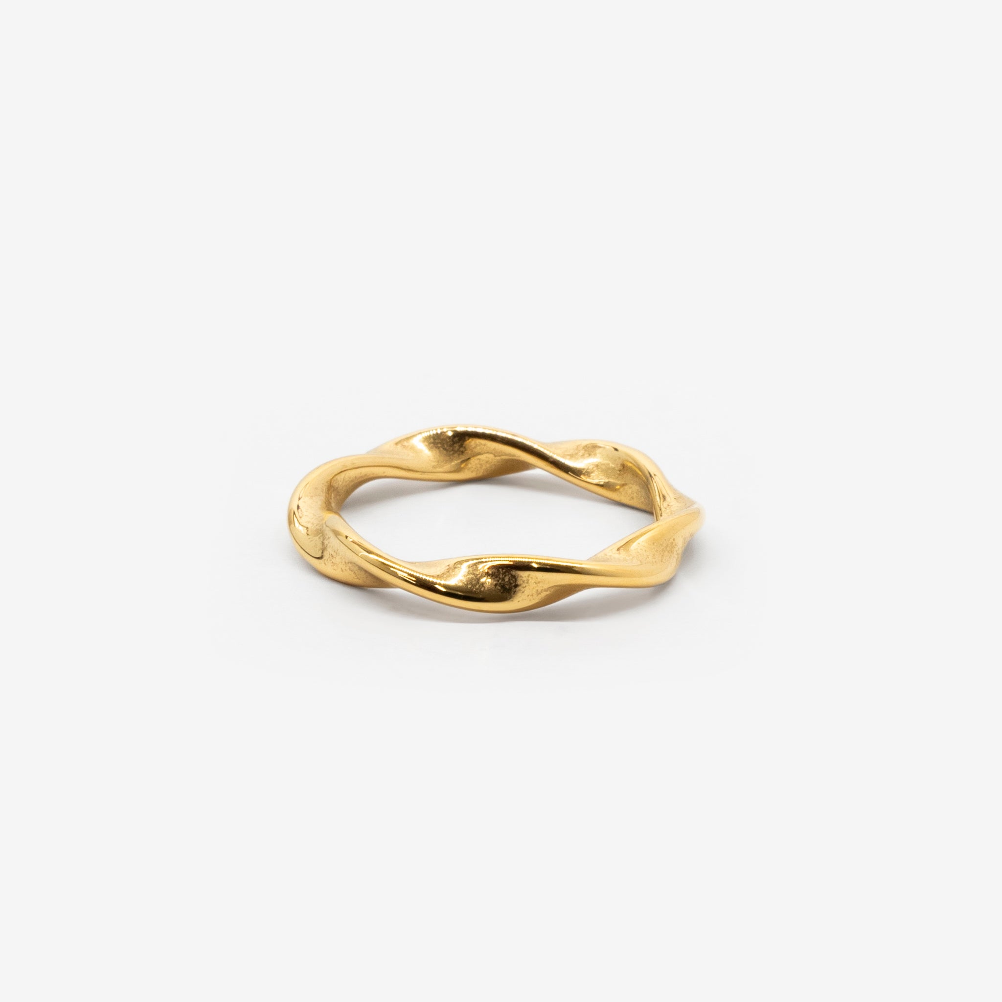 18k gold plated stainless steel lex ring by Salaam Gallery, elegant and affordable jewelry		