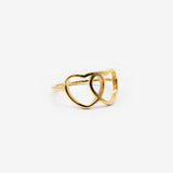 18k gold plated stainless steel locked love ring by Salaam Gallery, elegant and affordable jewelry