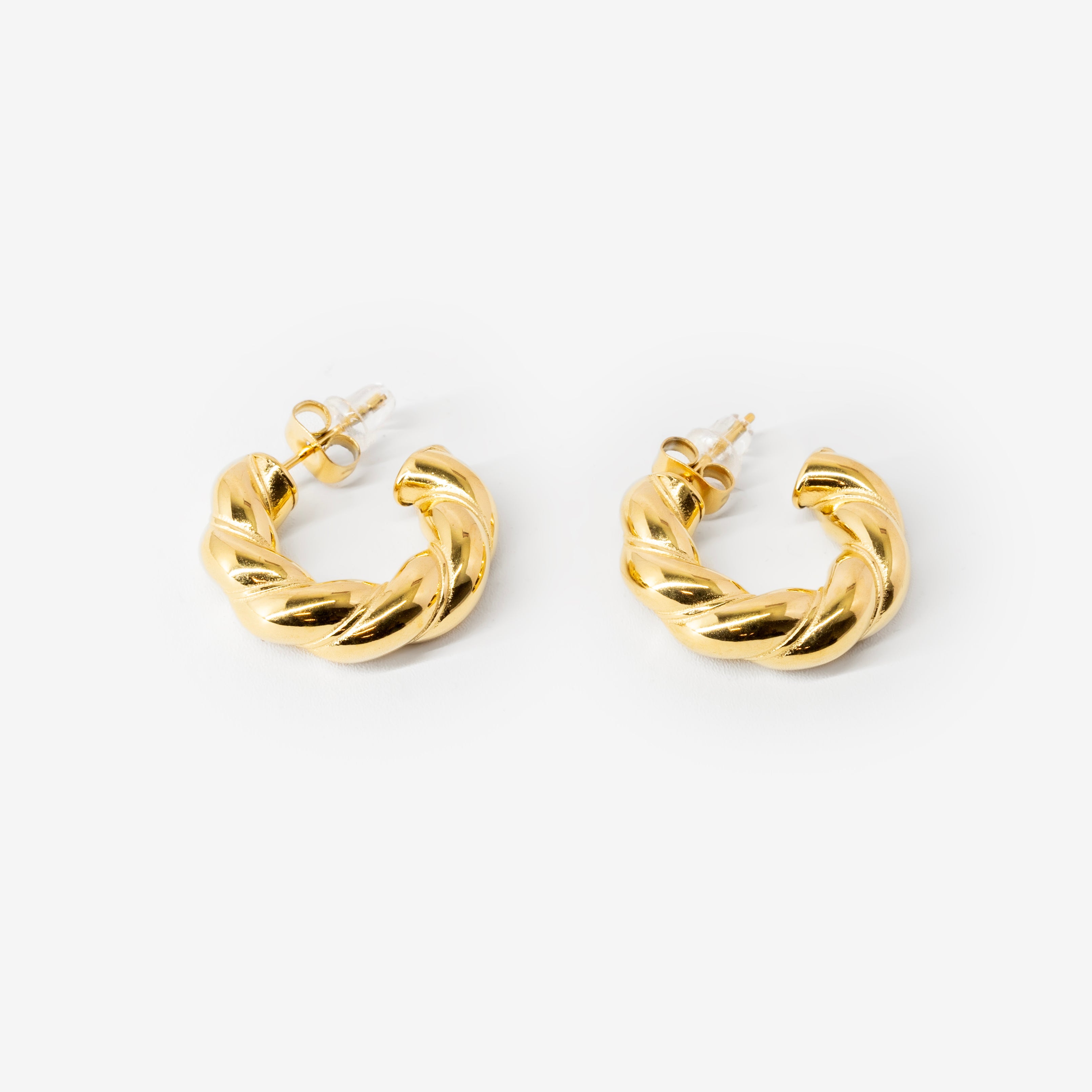 18k gold plated stainless steel lou earrings by Salaam Gallery, elegant and affordable jewelry