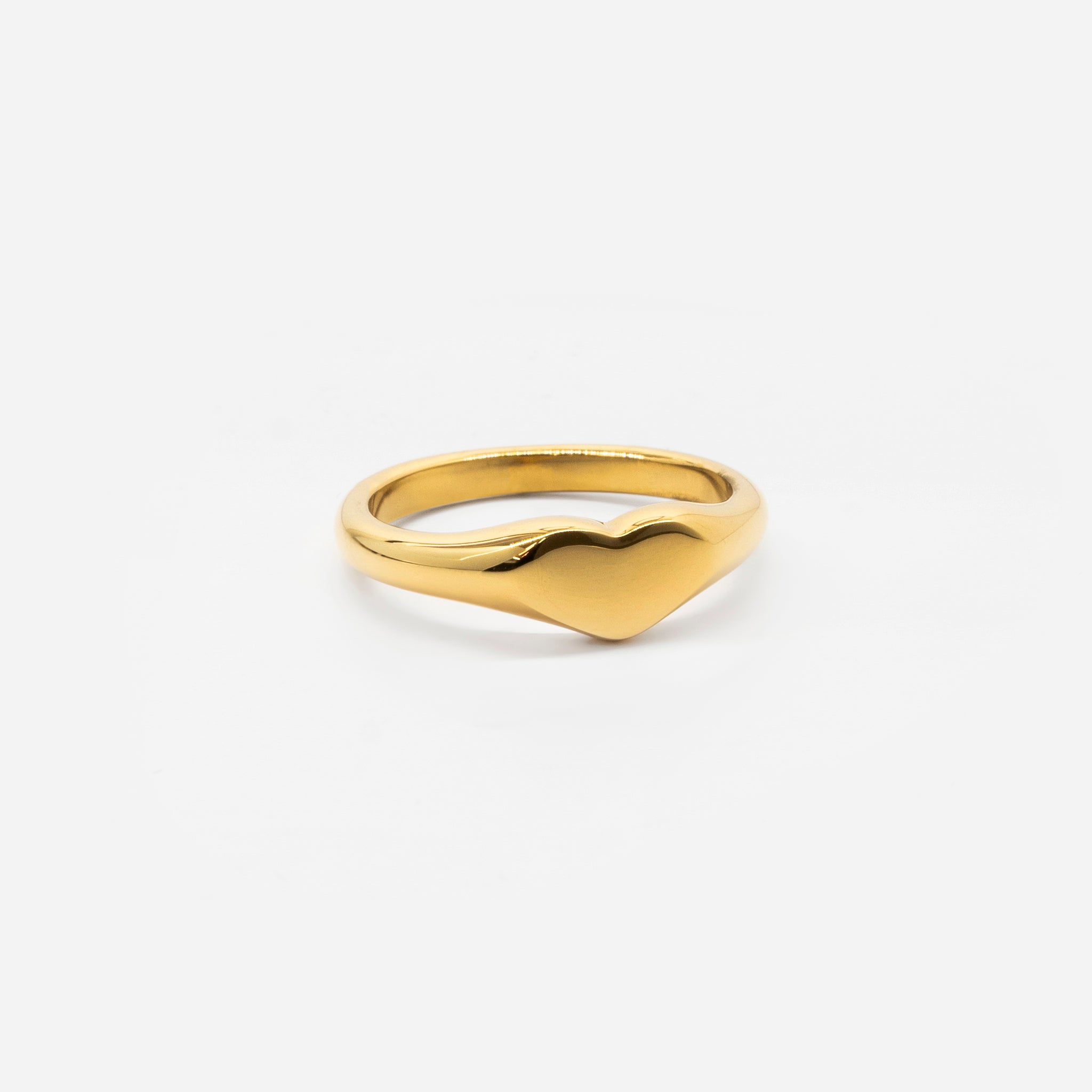 18k gold plated stainless steel love ring by Salaam Gallery, elegant and affordable jewelry		