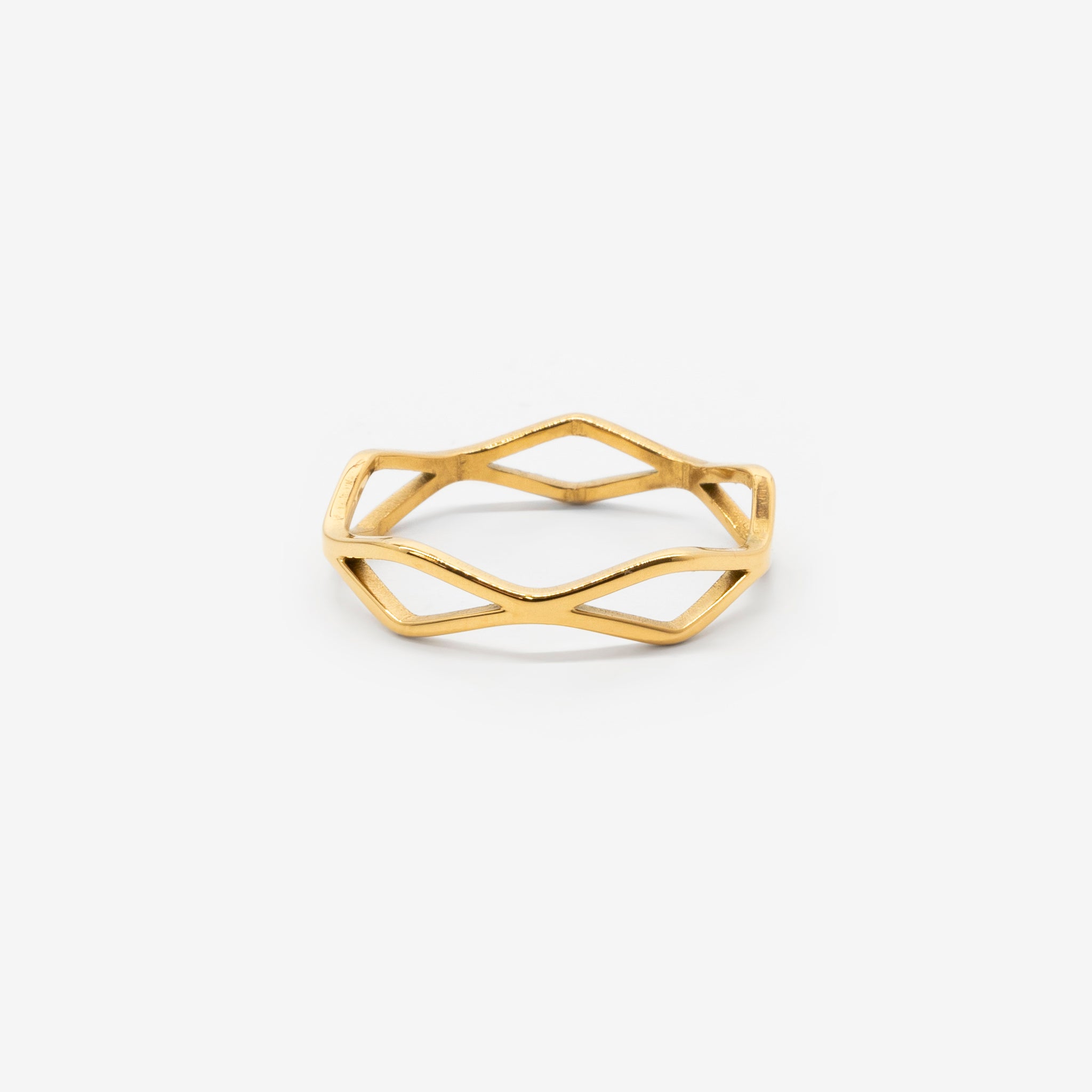 18k gold plated stainless steel lux ring by Salaam Gallery, elegant and affordable jewelry		