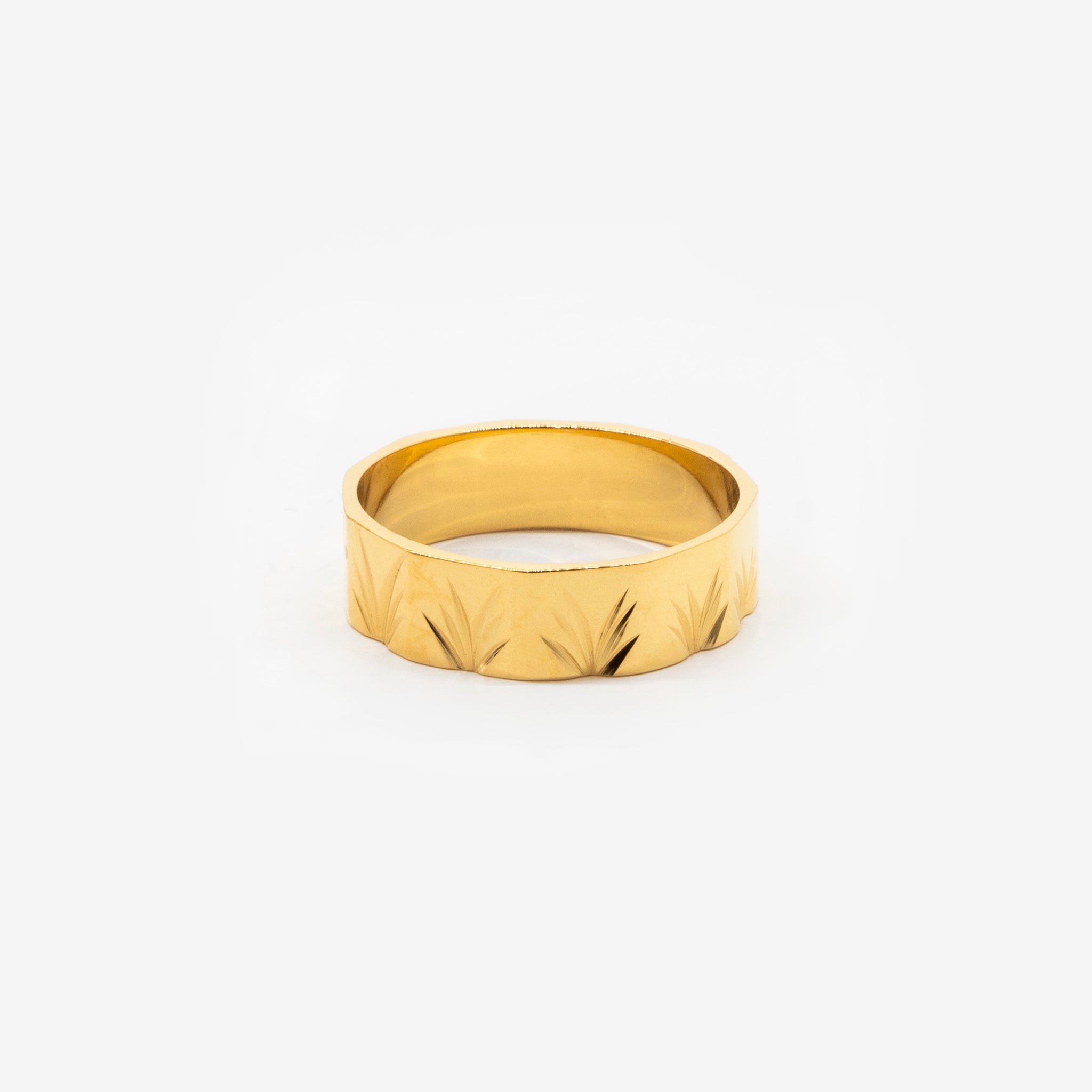 18k gold plated stainless steel mediterranean ring by Salaam Gallery, elegant and affordable jewelry		