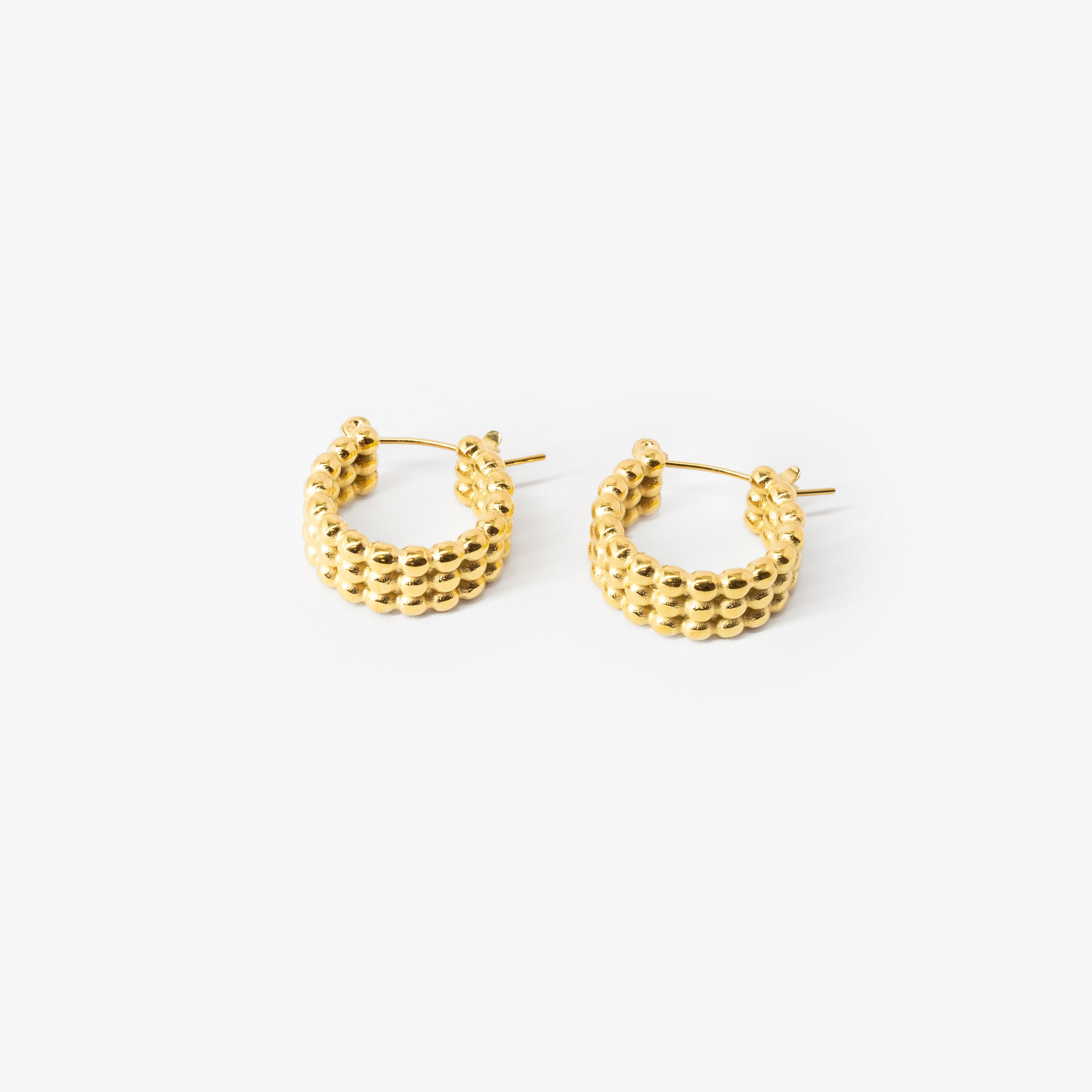 18k gold plated stainless steel mox earrings earrings by Salaam Gallery, elegant and affordable jewelry