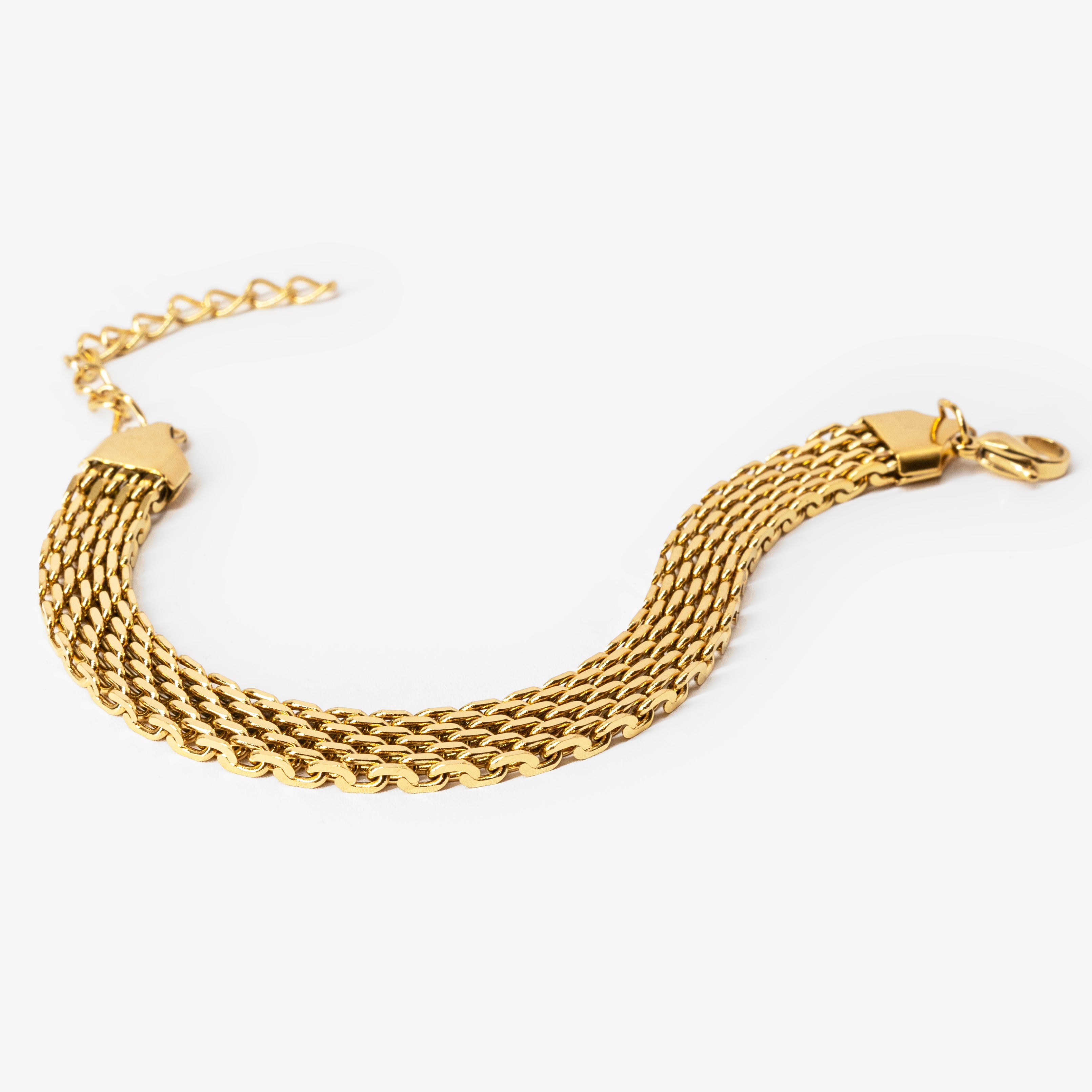 18k gold plated stainless steel nile bracelet by Salaam Gallery, elegant and affordable jewelry