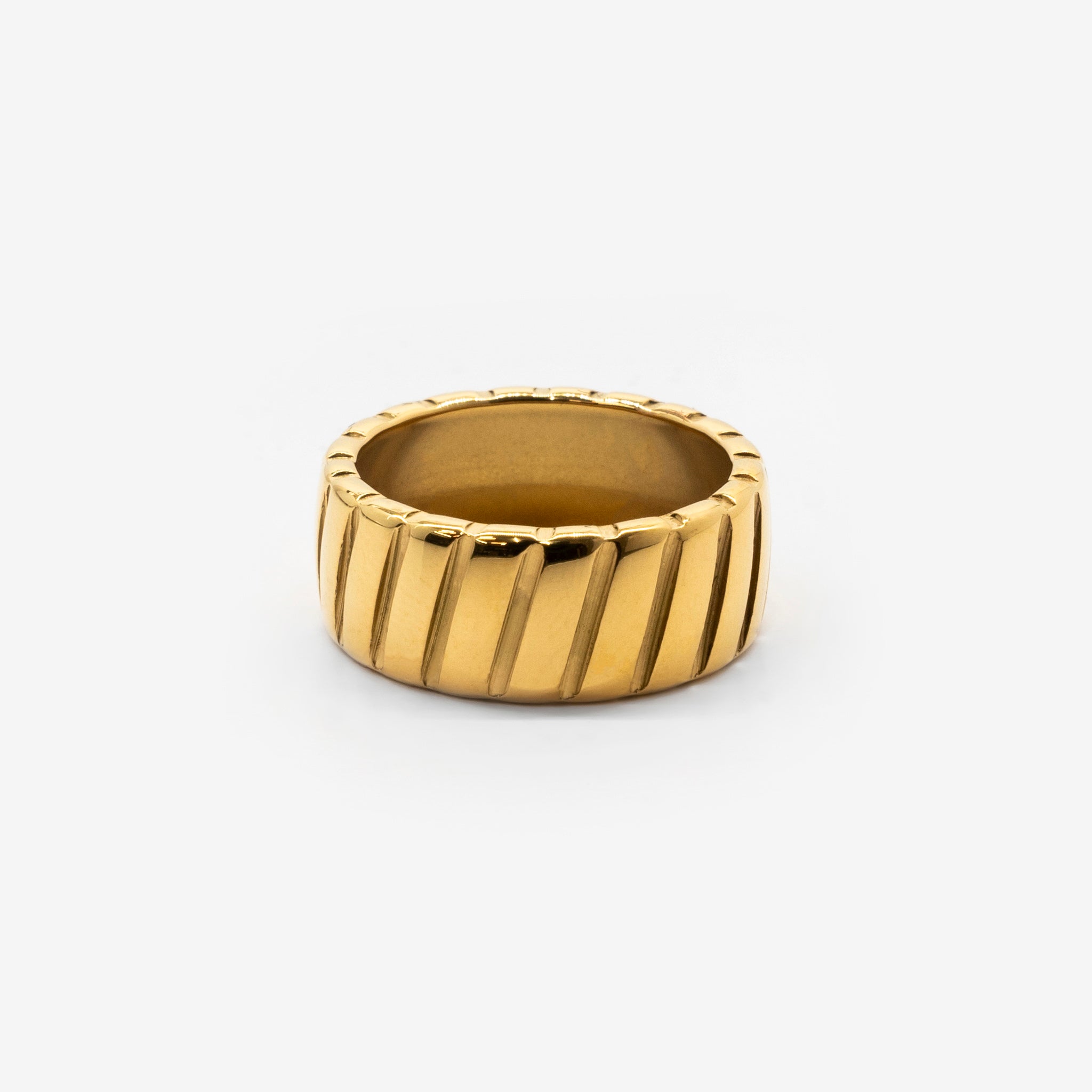 18k gold plated stainless steel oracle ring by Salaam Gallery, elegant and affordable jewelry		