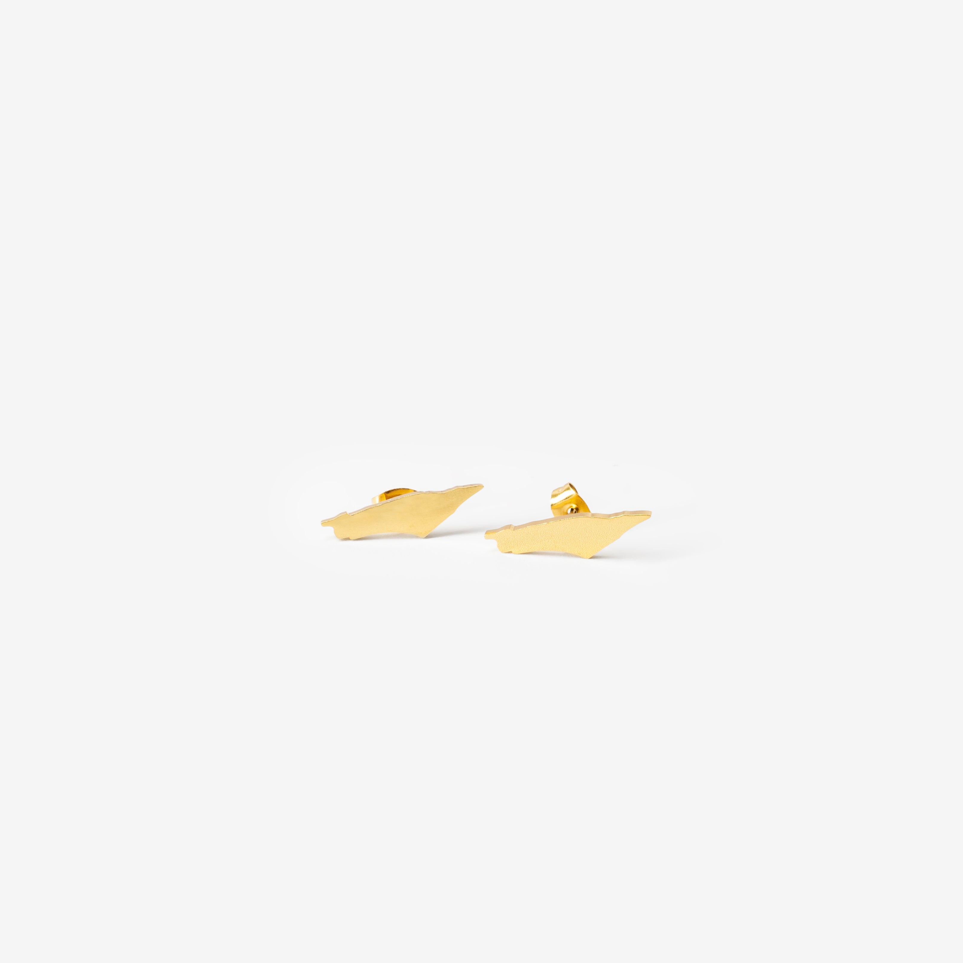 18k gold plated stainless steel palestine stud earrings by Salaam Gallery, elegant and affordable jewelry