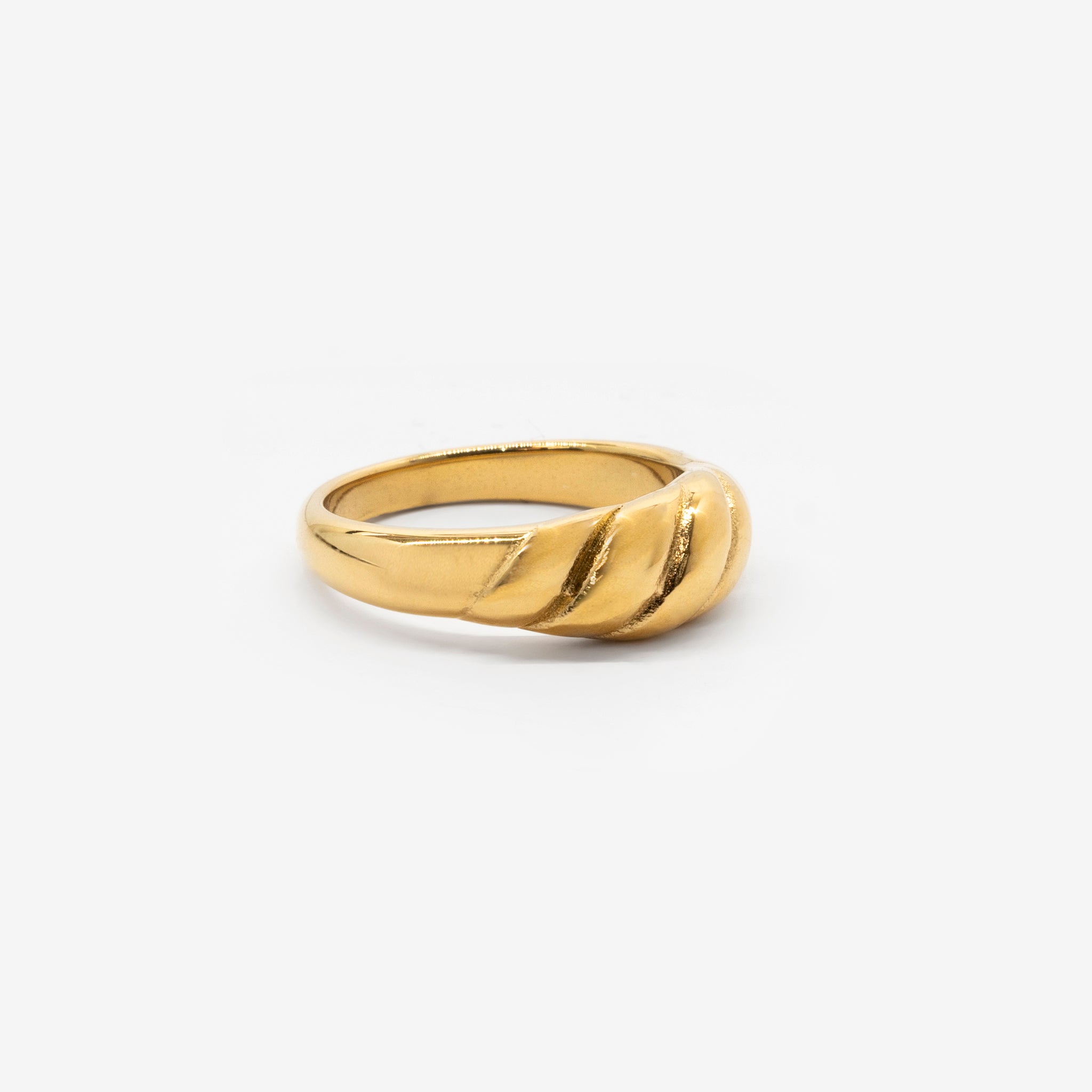 18k gold plated stainless steel royal ring by Salaam Gallery, elegant and affordable jewelry