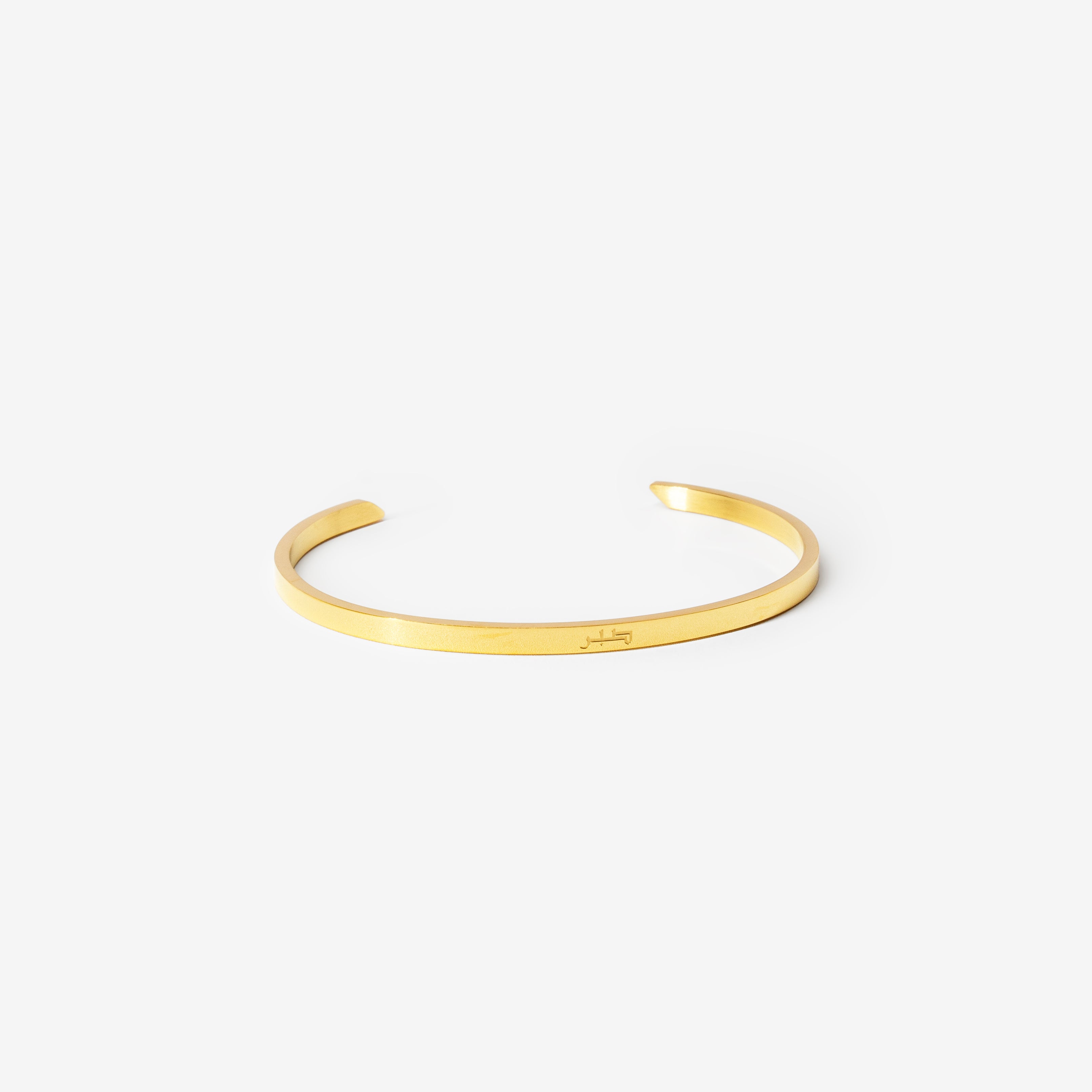 18k gold plated stainless steel sabr cuff bracelet by Salaam Gallery, elegant and affordable jewelry