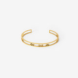 18k gold plated stainless steel  sabr tawakal dua patience,trust in god, dua islamic arabic cuff bracelet by Salaam Gallery, elegant and affordable jewelry