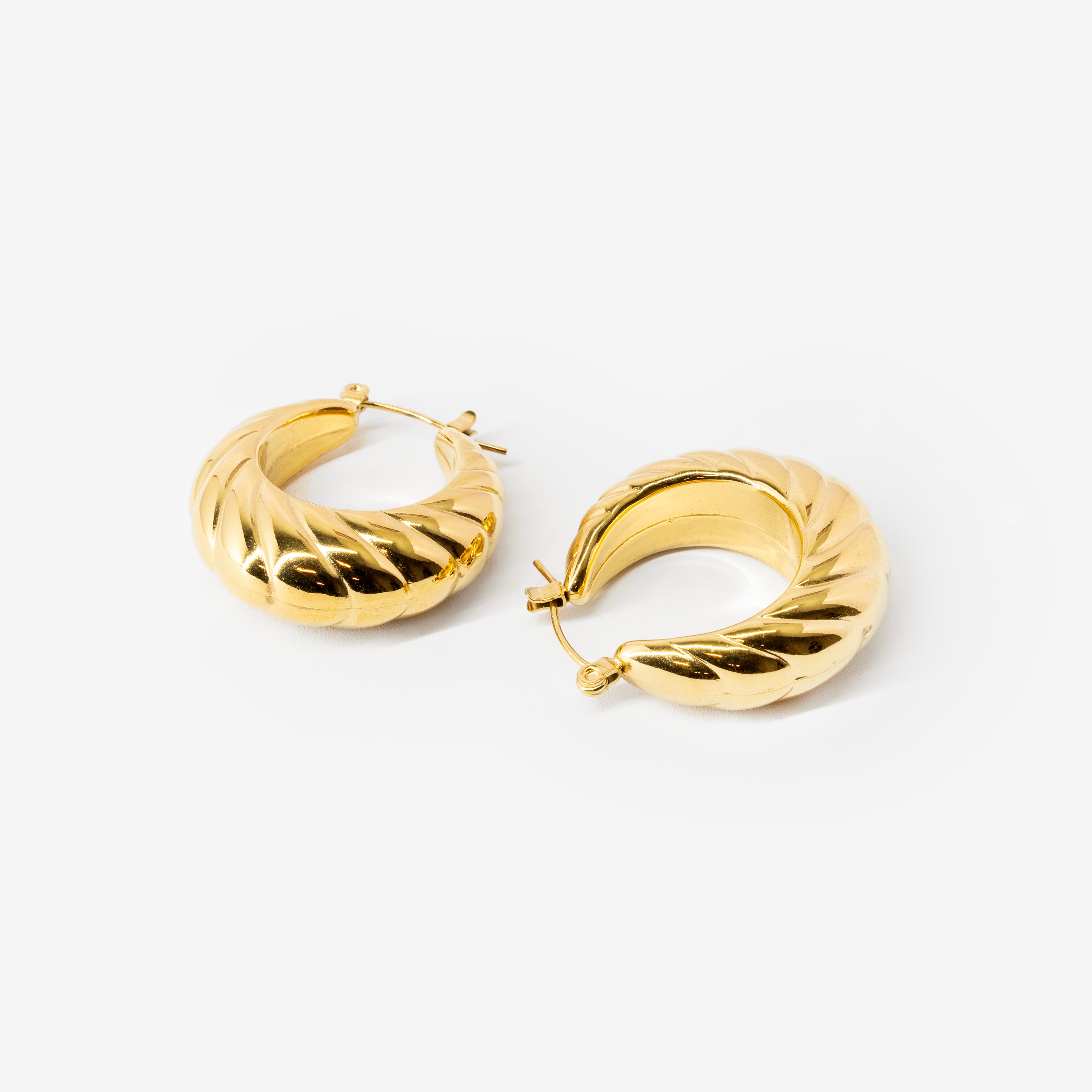 18k gold plated stainless steel shell earrings 2.0 by Salaam Gallery, elegant and affordable jewelry