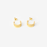 18k gold plated stainless steel verv earrings by Salaam Gallery, elegant and affordable jewelry