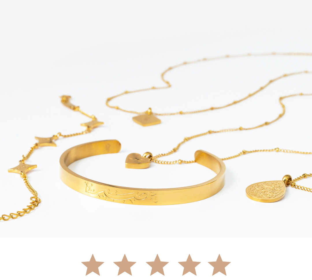 Sabr, Shukr & Tawakkul Star Hand Chain – 18K Gold Plated
