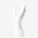 Close-up of the Minimal Classic Hand Chain showing the fine gold chain and minimal hand chain design
