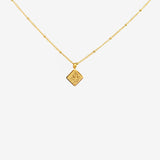 So Verily, With Hardship Comes Ease” Mini Diamond Calligraphy Necklace – 18K Gold Plated