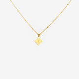 So Verily, With Hardship Comes Ease” Mini Diamond Calligraphy Necklace – 18K Gold Plated
