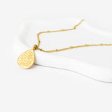 O You Who Believe, Be Patient” Calligraphy Necklace – 18K Gold Plated