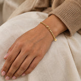 Dainty Box Chain Bracelet – 18K gold plated stainless steel, styled lifestyle shot