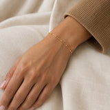 Dainty Satellite Anklet – 18K gold plated stainless steel, styled lifestyle shot