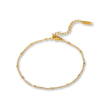 Dainty Satellite Anklet – 18K gold plated stainless steel, on a white background