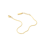 Dainty Wire Bracelet in 18K gold plated stainless steel with slim minimalist chain and adjustable extension