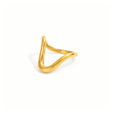 Desert Apex Ring in 18K gold plated stainless steel featuring a sculptural open apex design with high polish finish