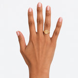 Dhuha Signet Ring – 18K gold plated stainless steel, worn on the hand