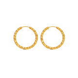 Diamond Cut Gold Hoop Earrings - Salaam Gallery