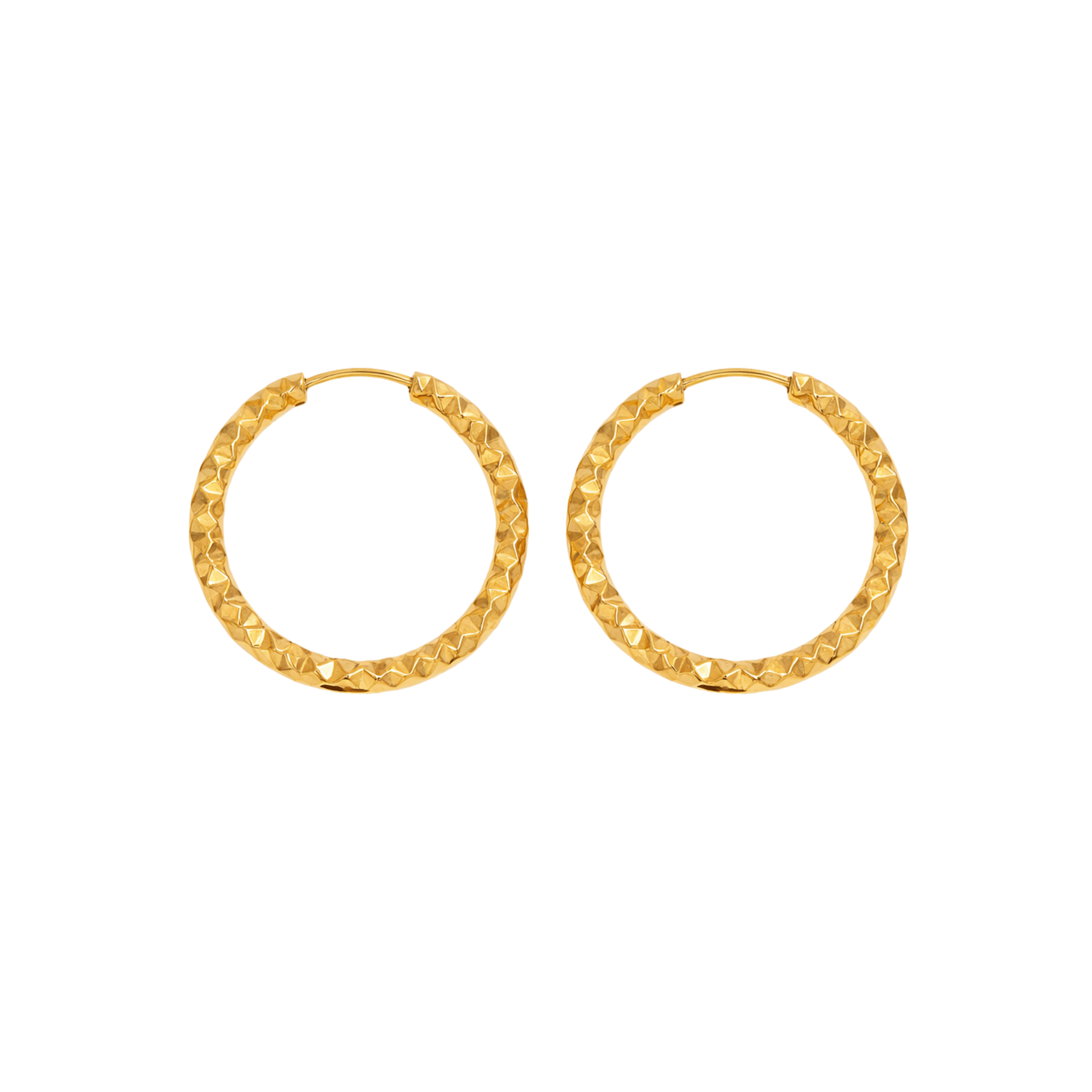Diamond Cut Gold Hoop Earrings - Salaam Gallery