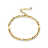 Essential Cuban Chain Anklet – 18K gold plated stainless steel, on a white background