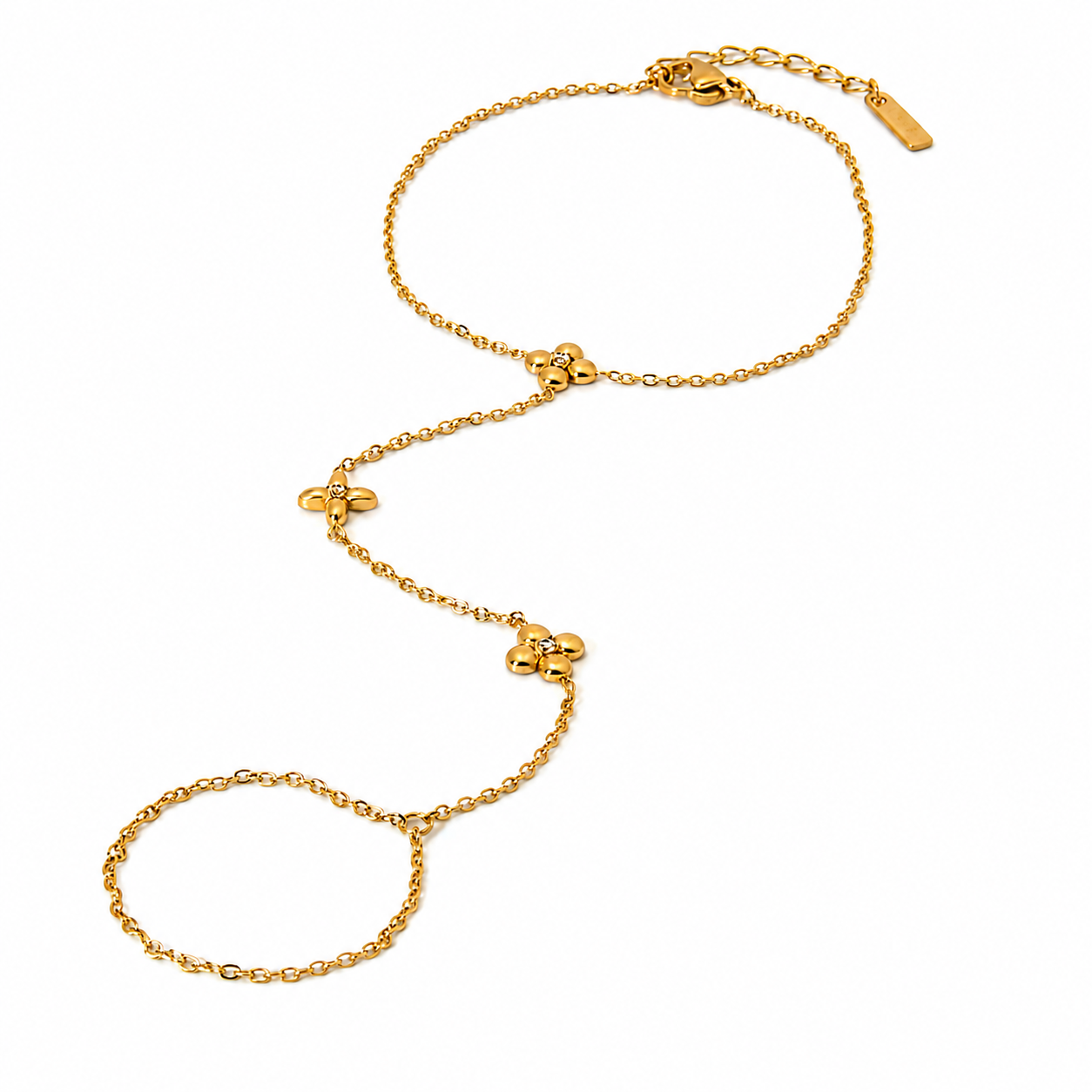 Golden Bloom Gold Hand Chain Bracelet
