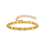 Habba Grain Link Bracelet – 18K gold plated stainless steel, on a white background