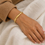 Habl Rope Bangle – 18K gold plated stainless steel, styled lifestyle shot