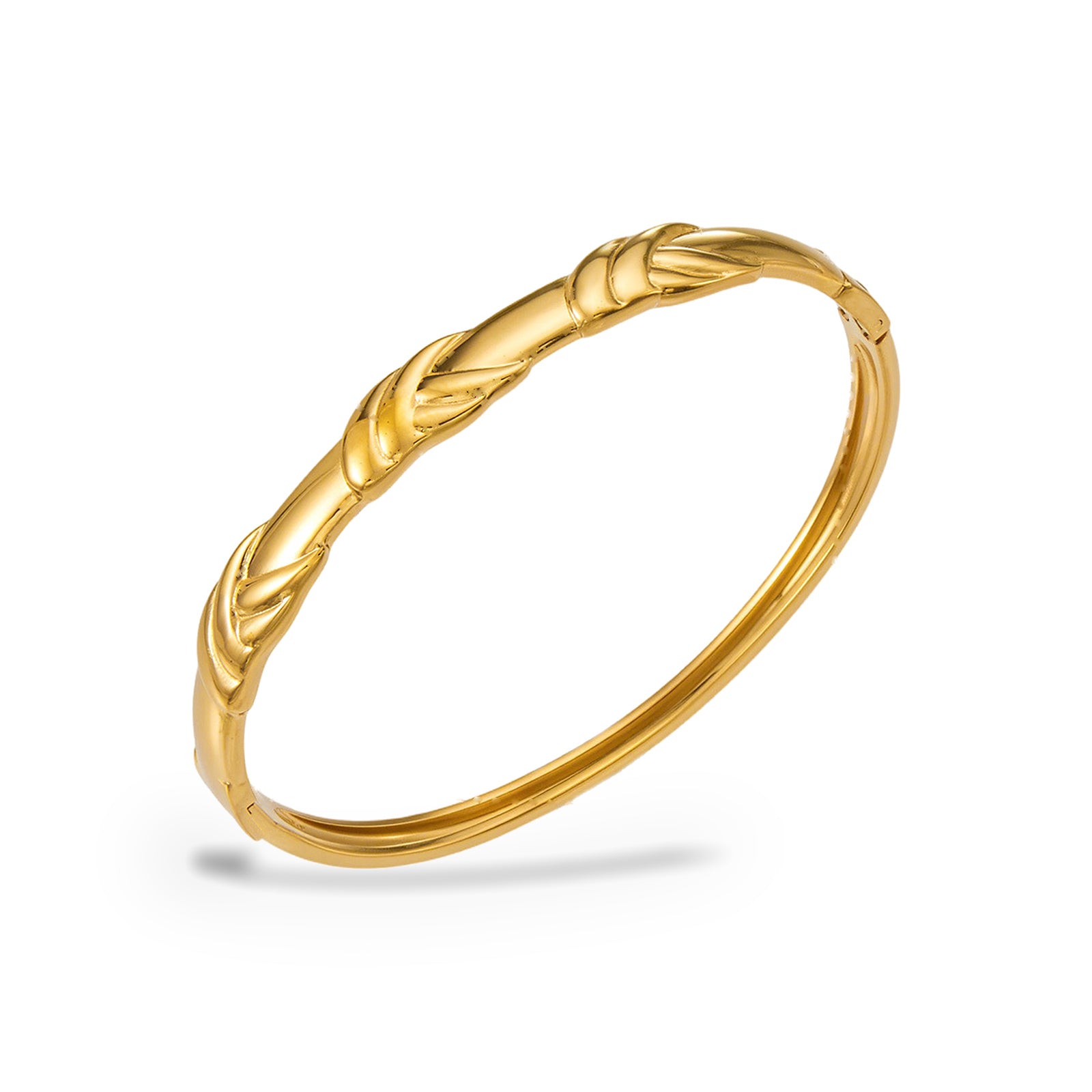 Habl Rope Bangle – 18K gold plated stainless steel, on a white background