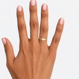 Hana Mini Signet Ring – 18K gold plated stainless steel, styled lifestyle shot