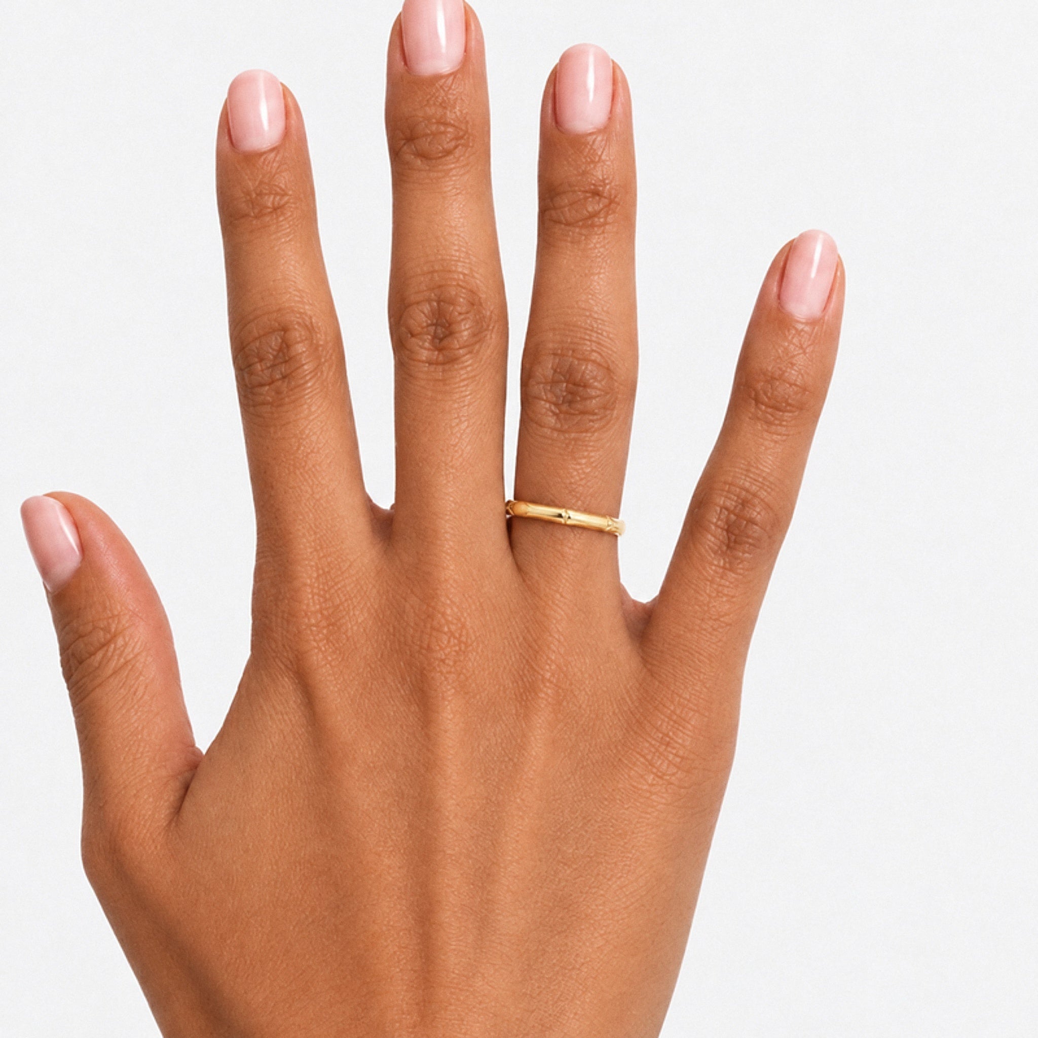 Nakhla Stacking Ring – 18K gold plated stainless steel, styled lifestyle shot